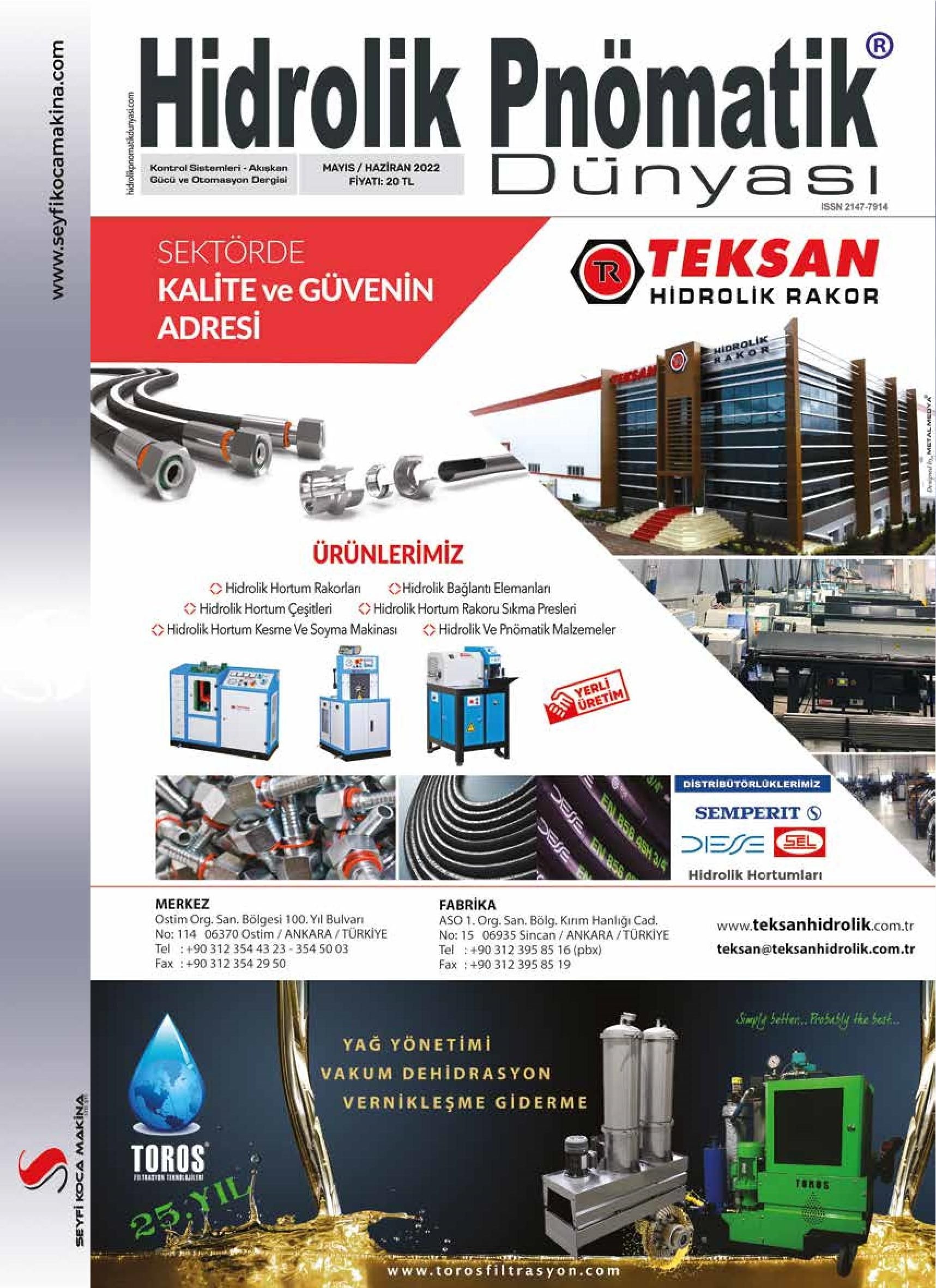 Hidrolik Pnömatik Dünyası - 61. Sayı - Mayıs-Haziran 2022