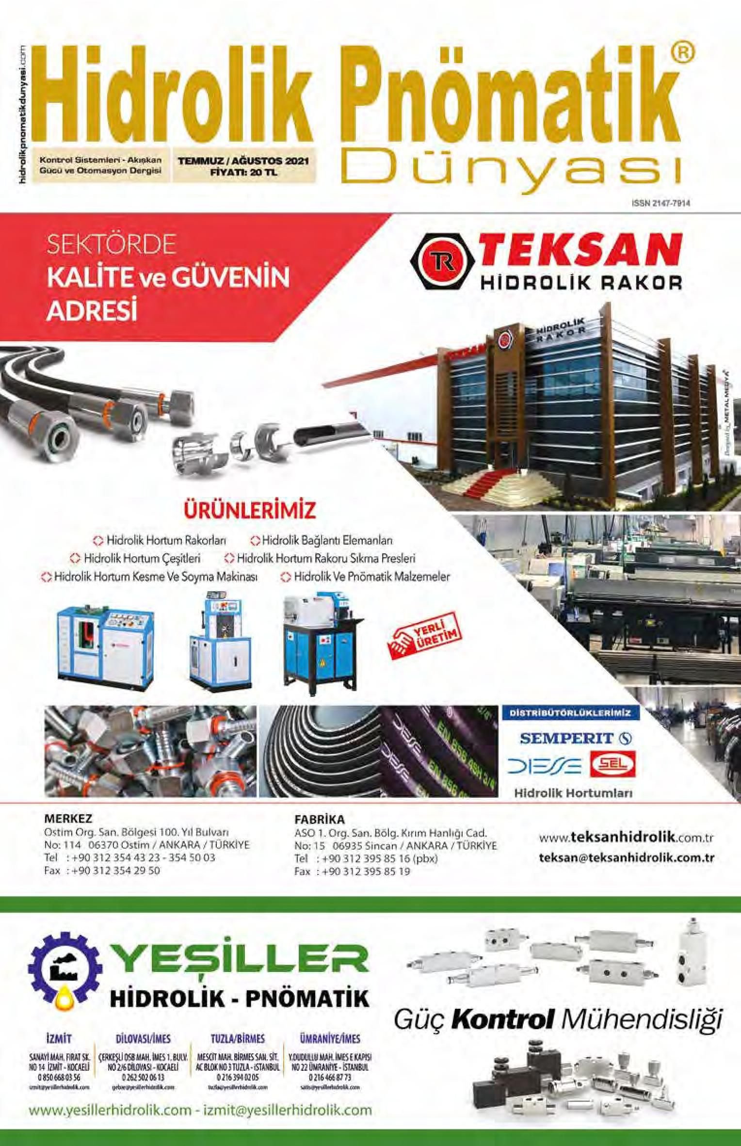Hidrolik Pnömatik Dünyası - 56. Sayı - Temmuz-Ağustos 2021