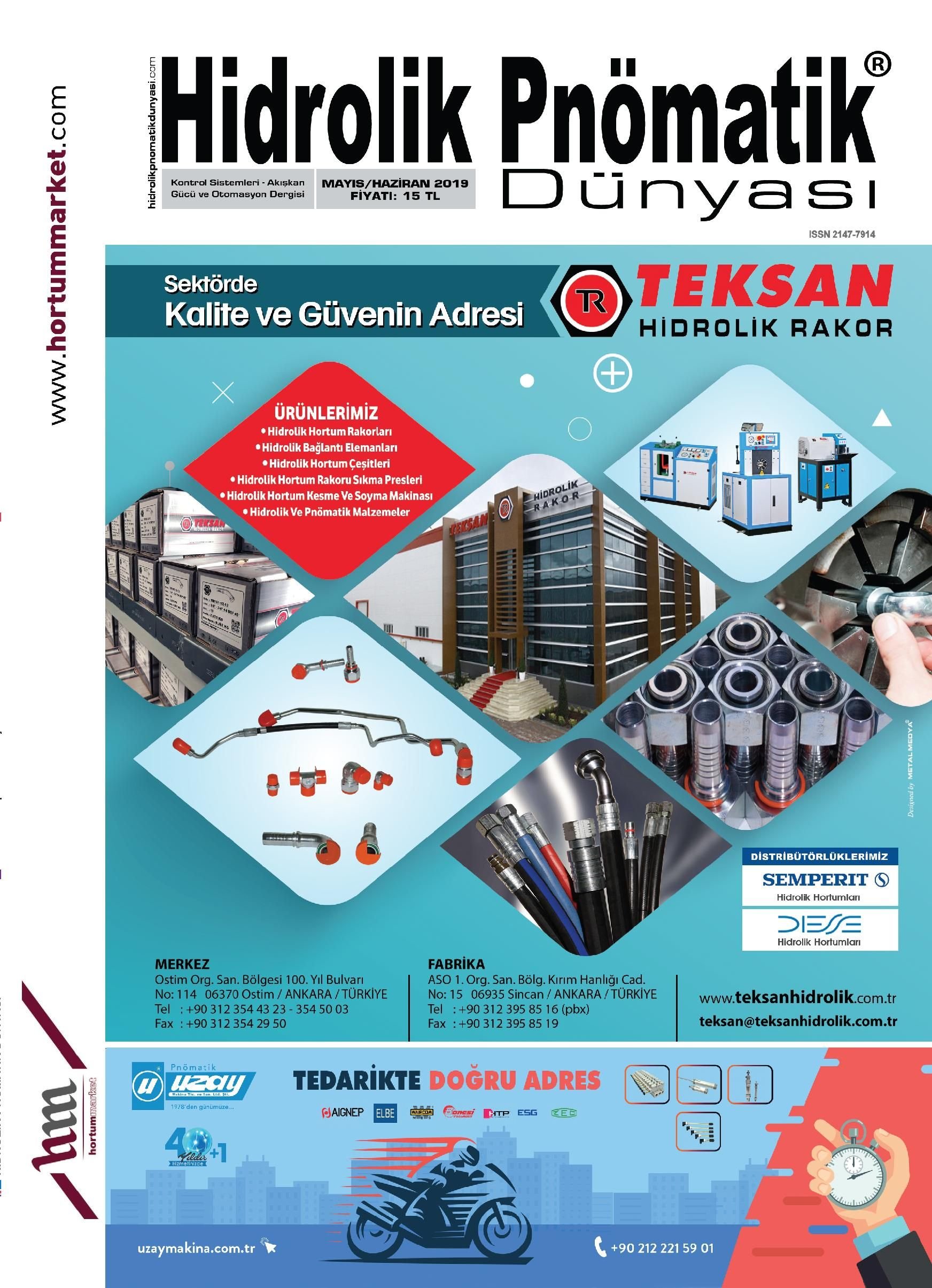 Hidrolik Pnömatik Dünyası - 44. Sayı - Mayıs-Haziran 2019