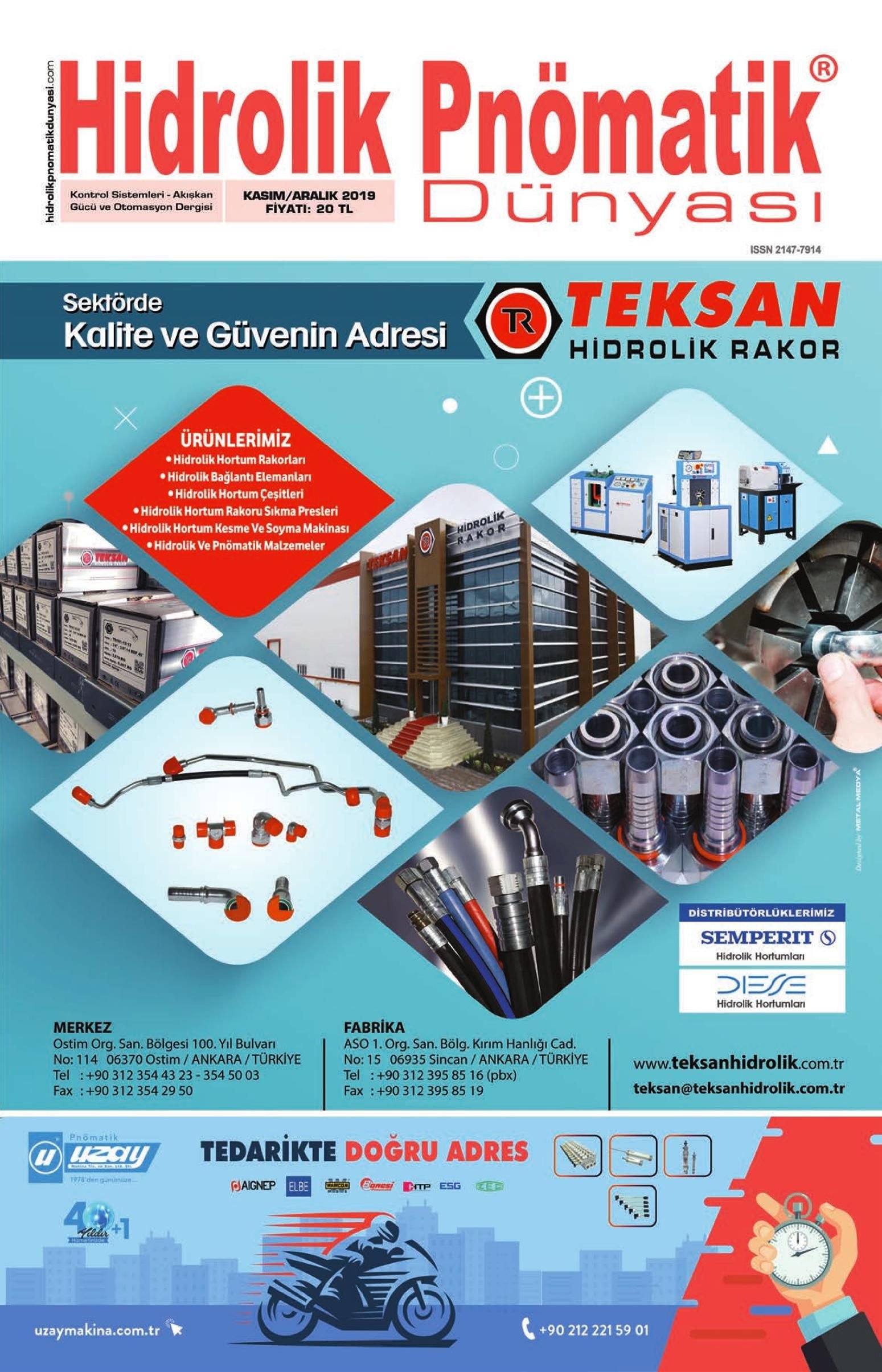 Hidrolik Pnömatik Dünyası - 46. Sayı - Kasım-Aralık 2018